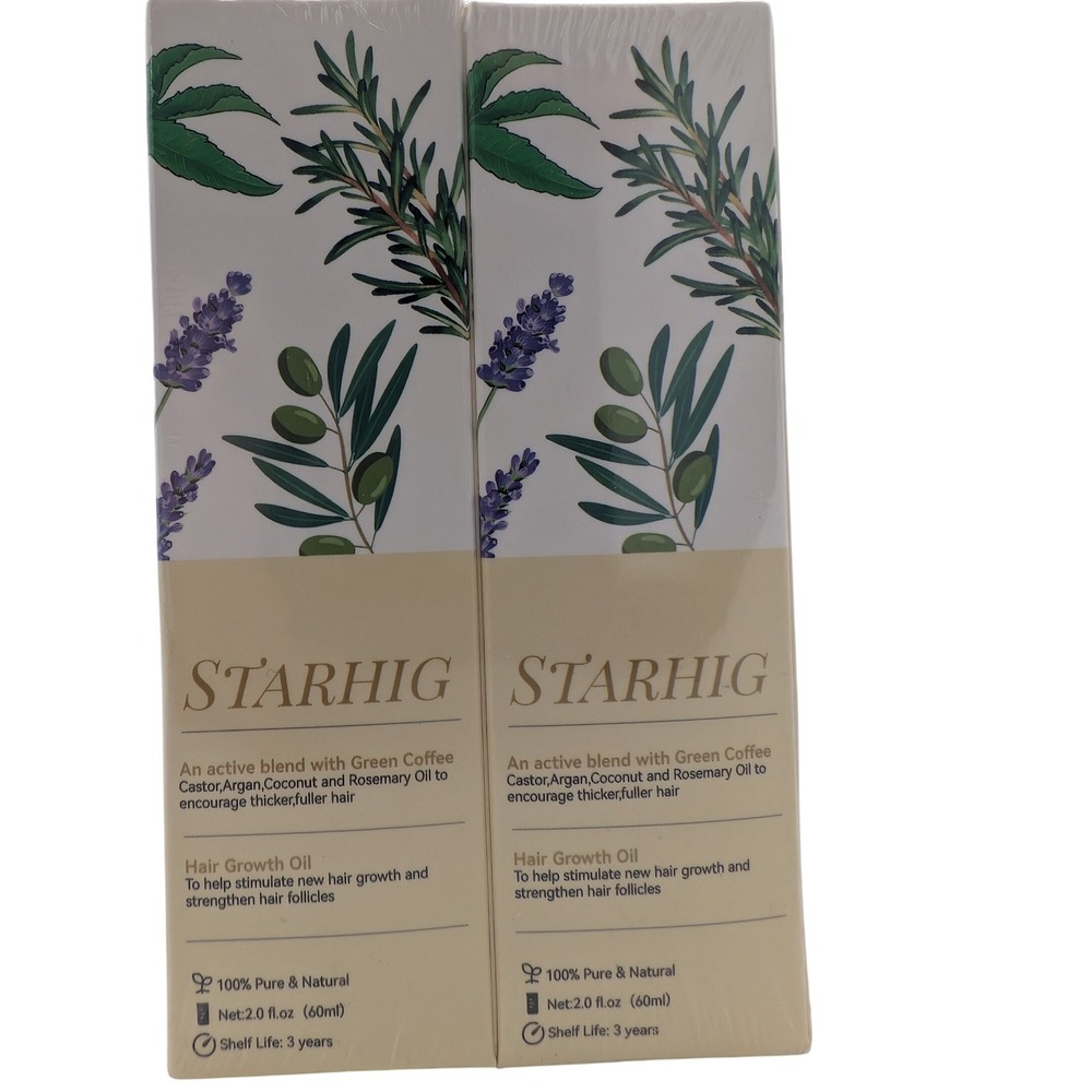 STARHIG Hair Growth Oil for Thicker Fuller Hair Vegan Natural Blend 2oz two pack - Picture 1 of 4